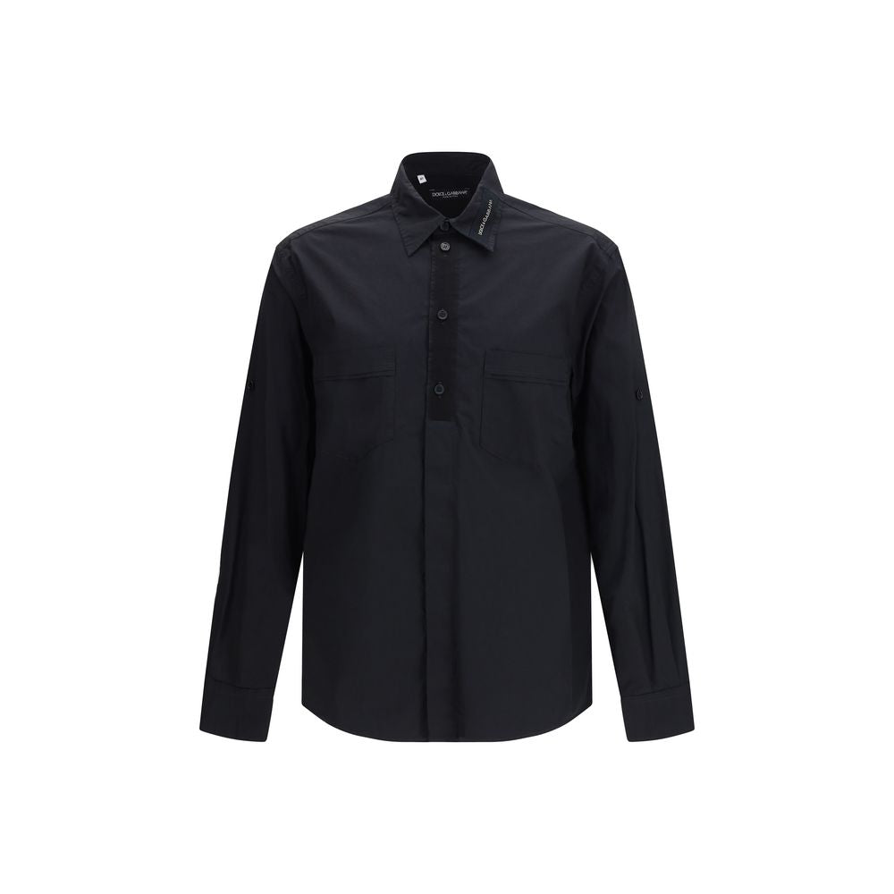 Dolce & Gabbana Black Cotton Dress Shirt