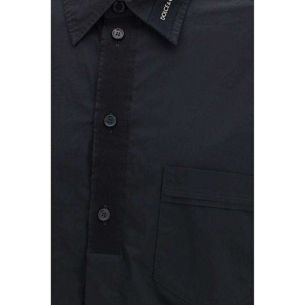 Dolce & Gabbana Black Cotton Dress Shirt