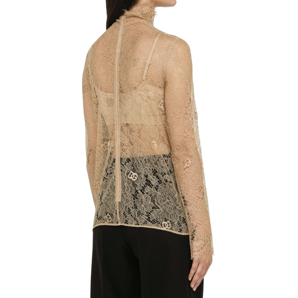 Dolce & Gabbana Beige Polyester Tank Tops