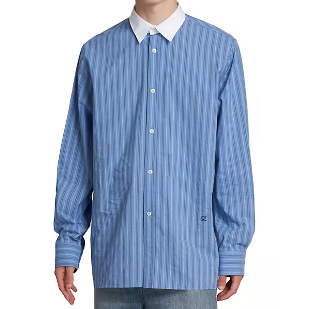 Loewe Blue Cotton Pattern Shirt