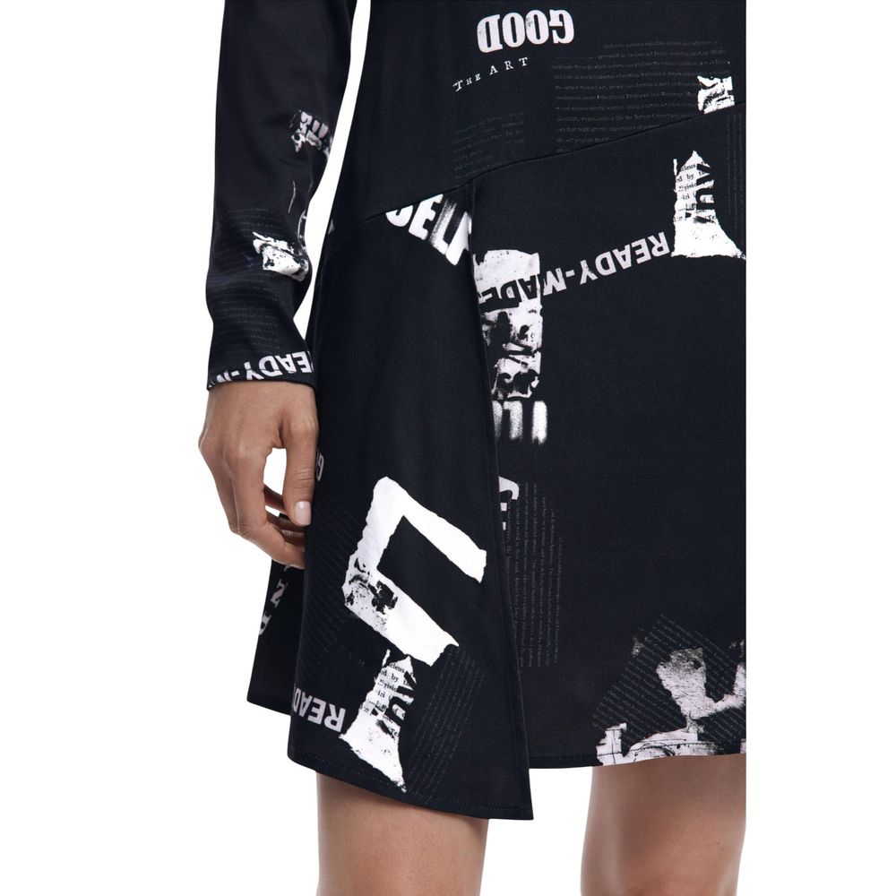 Desigual Black Viscose Short Dress