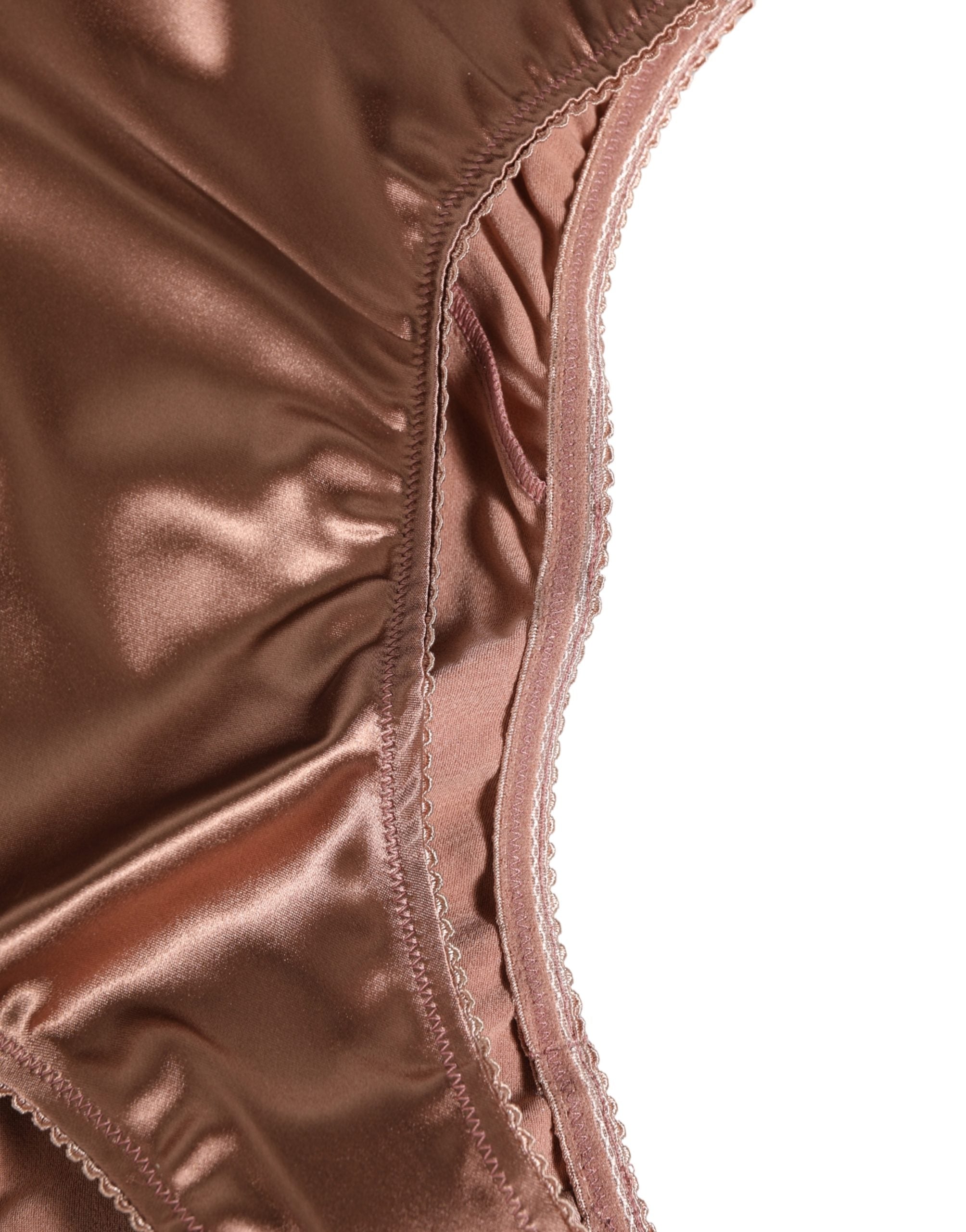 Dolce & Gabbana Brown Silk Satin Lingerie Panty Brief Underwear