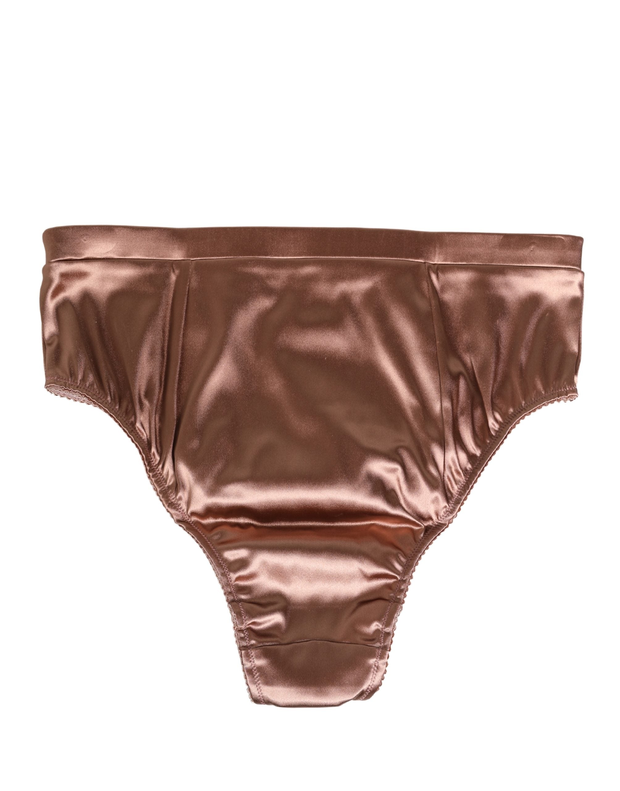 Dolce & Gabbana Brown Silk Satin Lingerie Panty Brief Underwear