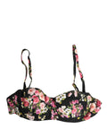 Dolce & Gabbana Black Floral Padded Balconnet Bra Underwear