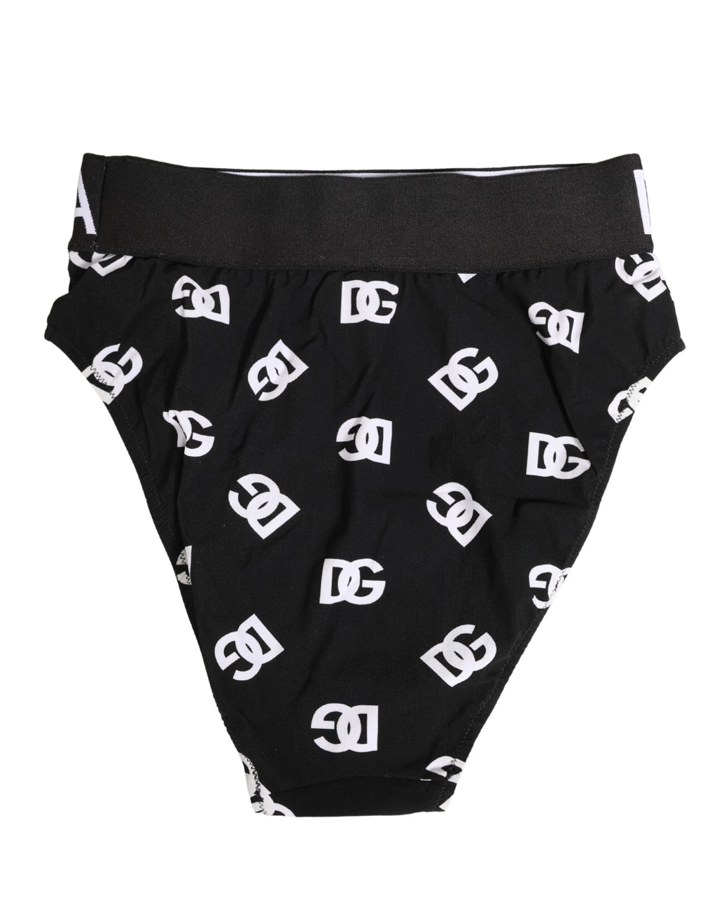 Dolce & Gabbana White Black Logo Waistband Midi Brief Underwear