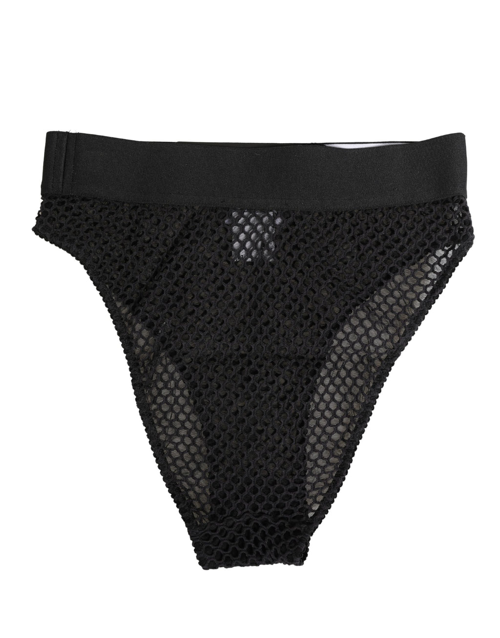 Dolce & Gabbana Black Cotton Mesh High Brief Panty Underwear