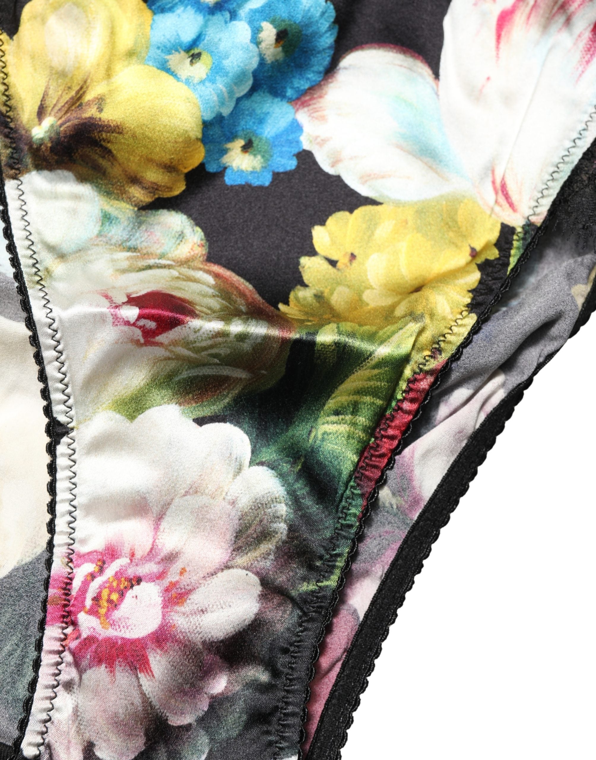 Dolce & Gabbana Black Floral Lace Mid Waist Brief Panty Underwear