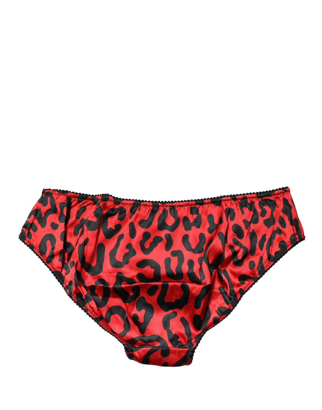 Dolce & Gabbana Black Red Leopard Mid Waist Brief Panty Underwear