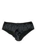 Dolce & Gabbana Black Silk Stretch Mid Waist Brief Panty Underwear