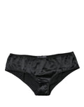 Dolce & Gabbana Black Silk Stretch Mid Waist Brief Panty Underwear