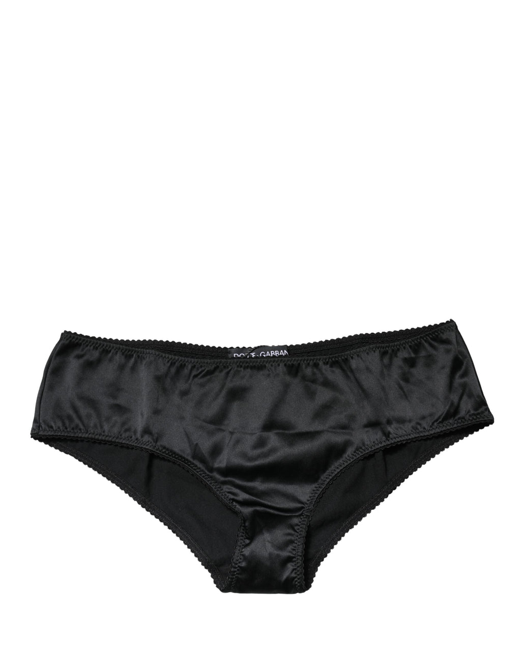 Dolce & Gabbana Black Silk Stretch Mid Waist Brief Panty Underwear