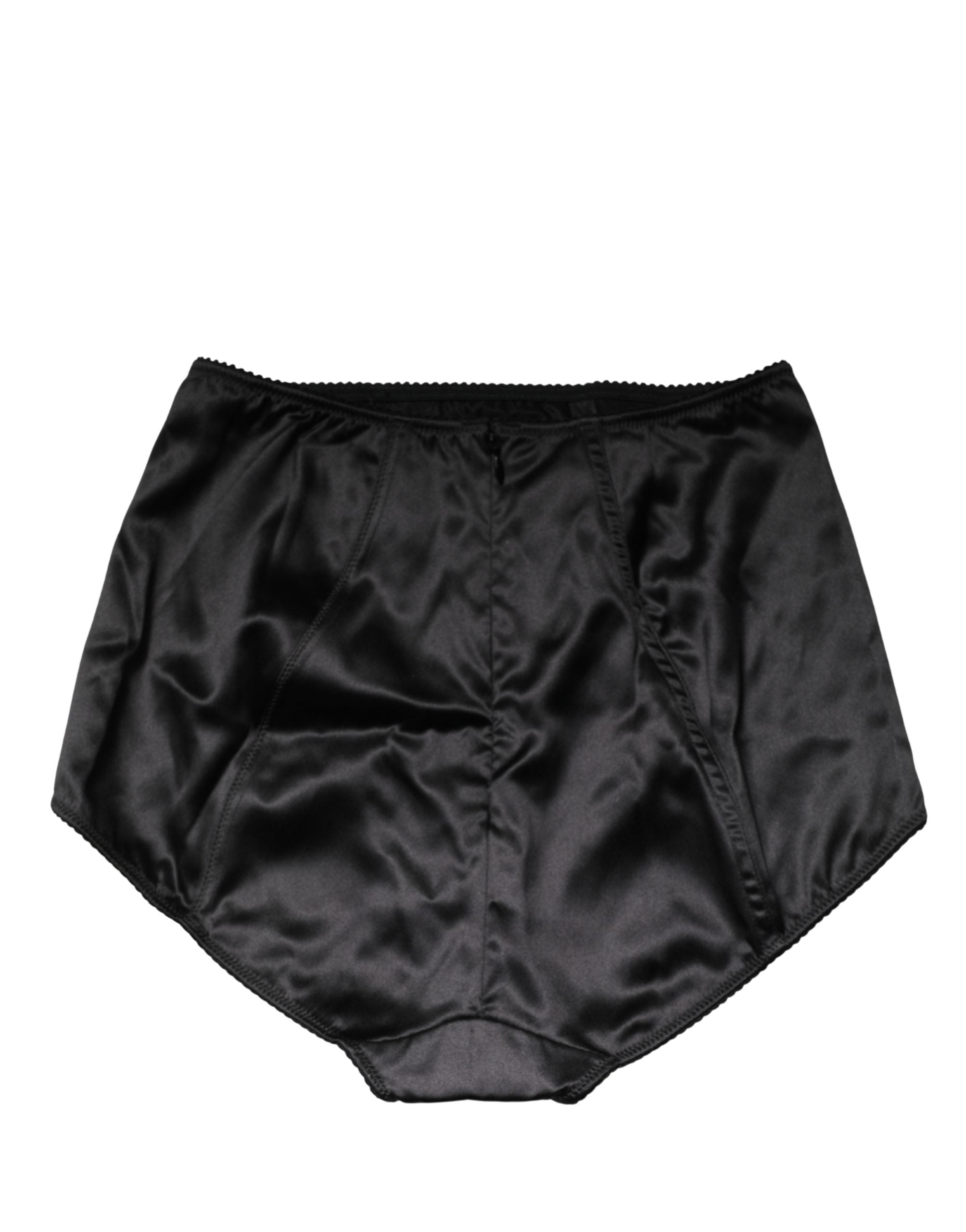 Dolce & Gabbana Black Silk Blend High Waist Girdle Panty Underwear