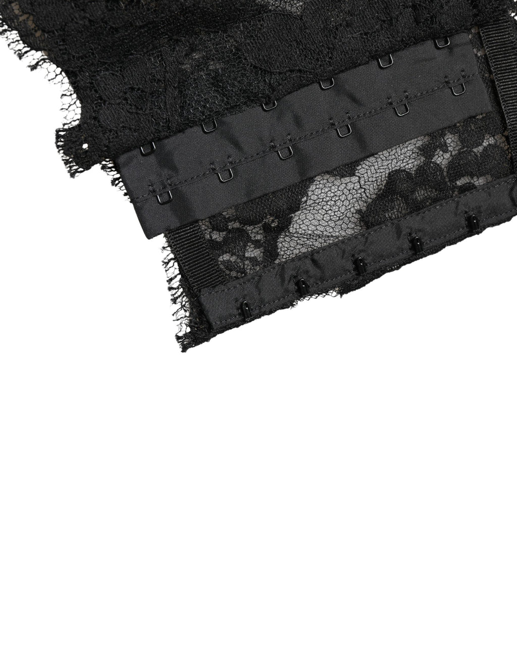 Dolce & Gabbana Black Lace Bandeau Bra Tube Top Underwear
