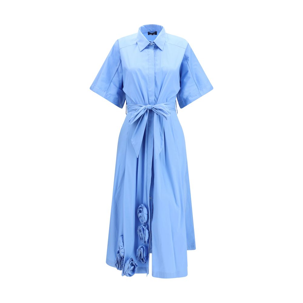 Ella Blue Cotton Casual Dress