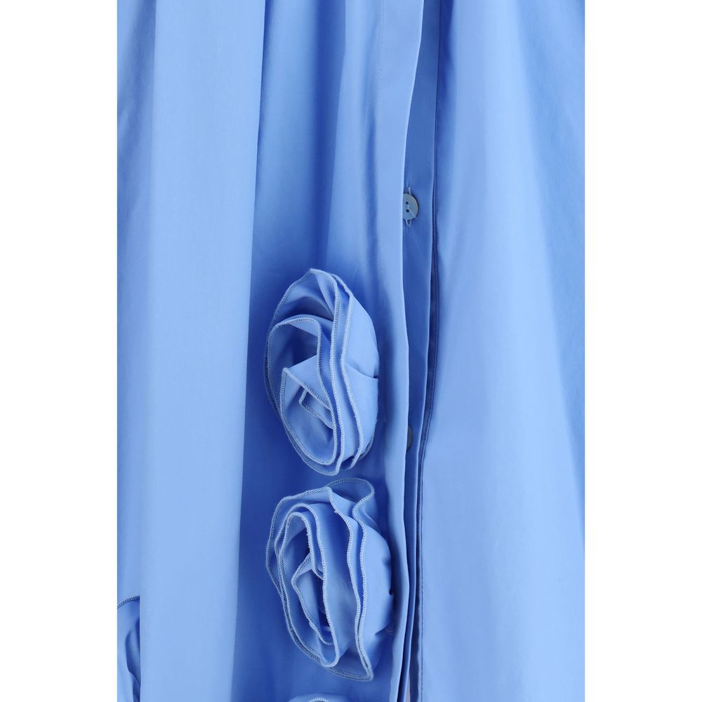 Ella Blue Cotton Casual Dress