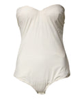 Elisabetta Franchi Off White Strapless One Piece Swimsuit Swimwear