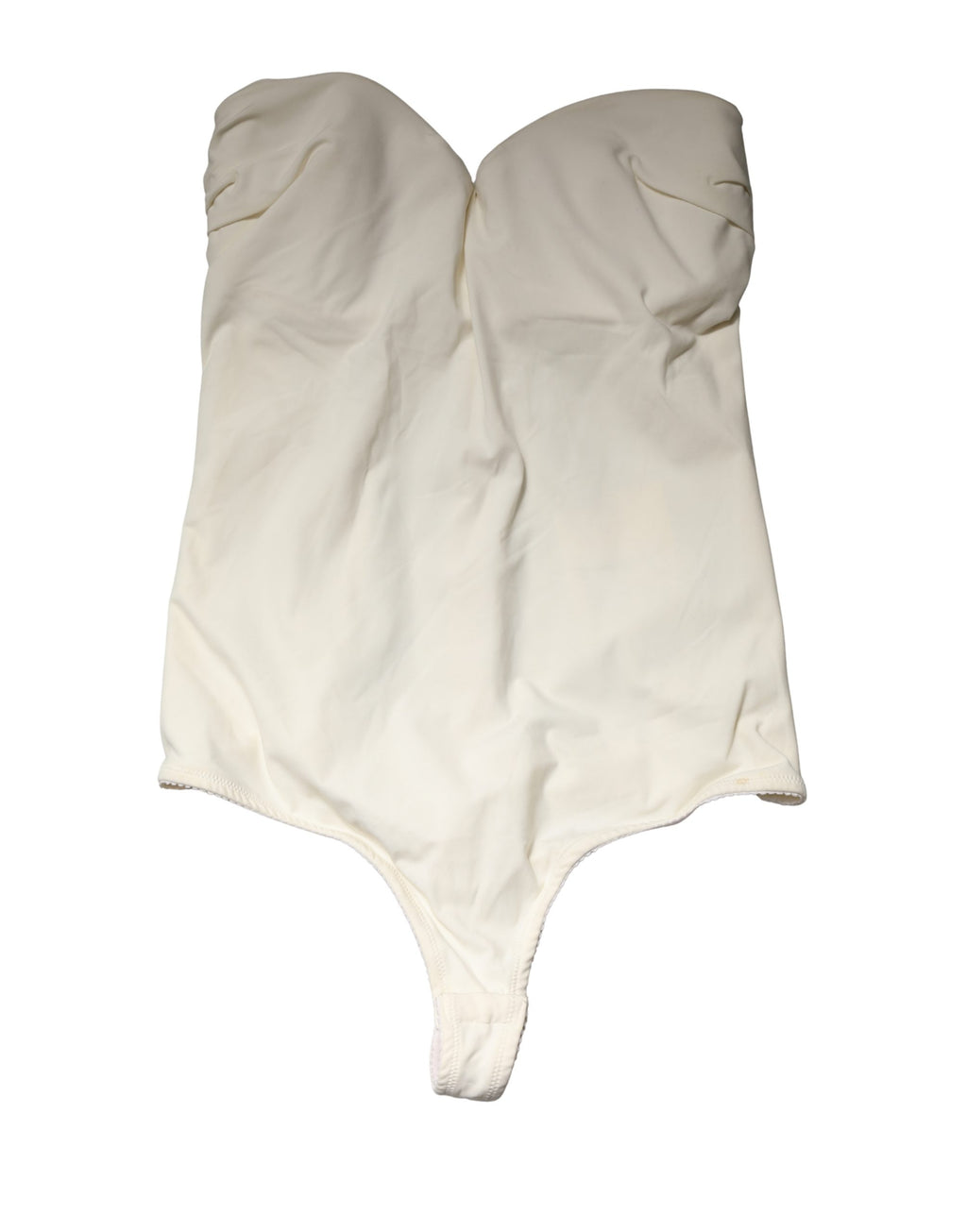 Elisabetta Franchi Off White Strapless One Piece Swimsuit Swimwear