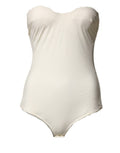 Elisabetta Franchi Off White Strapless One Piece Swimsuit Swimwear