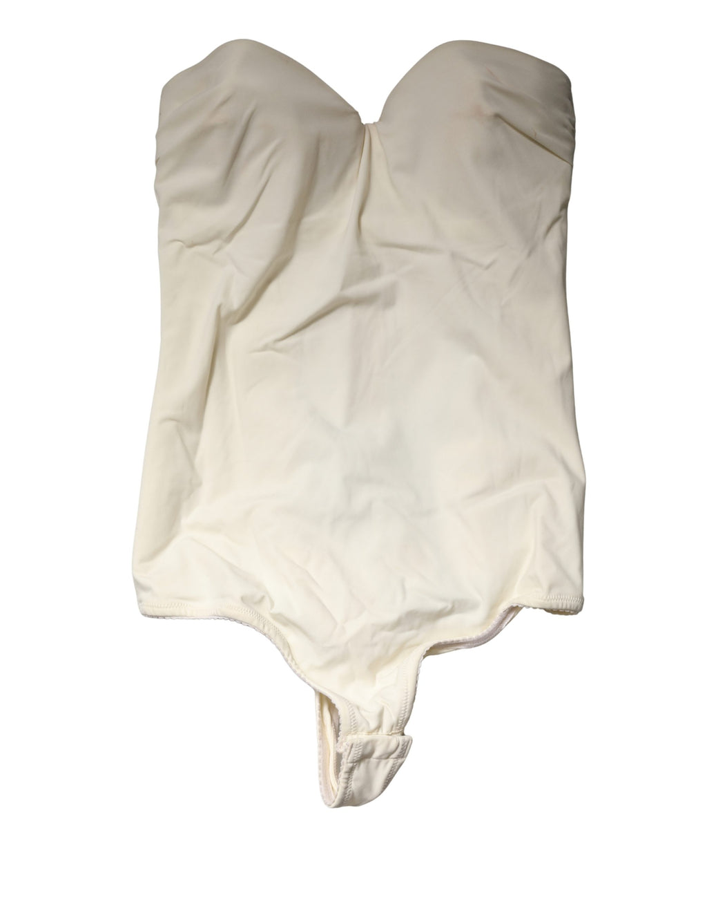 Elisabetta Franchi Off White Strapless One Piece Swimsuit Swimwear