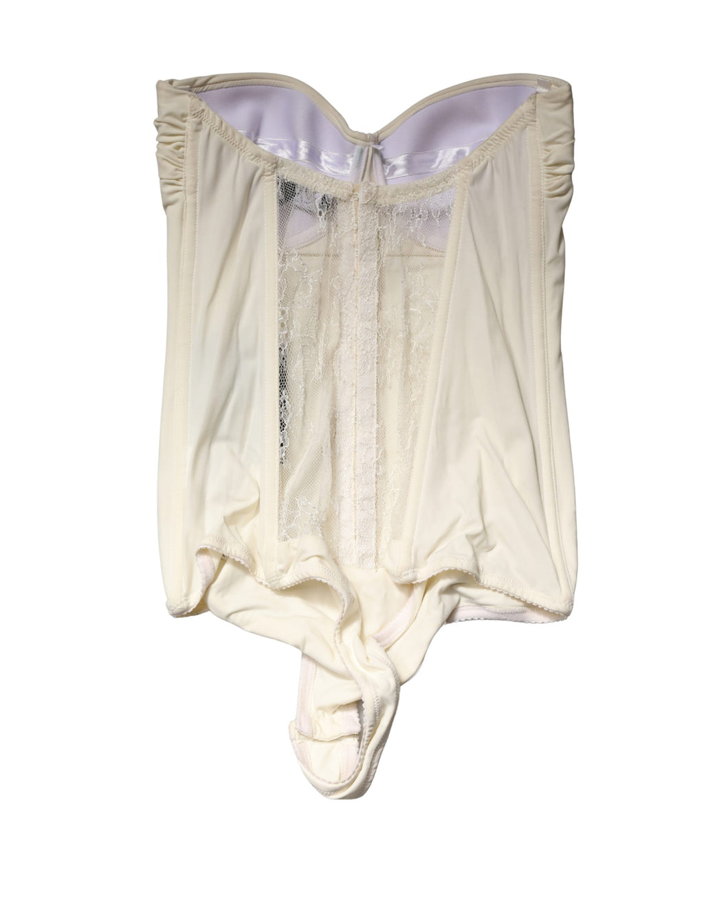 Elisabetta Franchi Off White Strapless One Piece Swimsuit Swimwear
