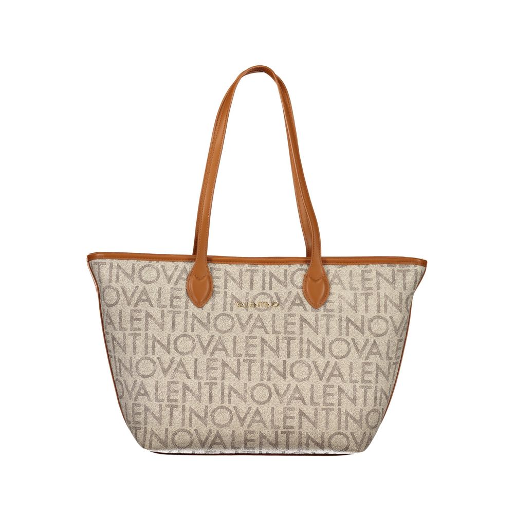 Mario Valentino Beige Polyurethane Women's Shoulder Bag