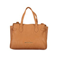 Mario Valentino Brown Polyurethane Women's Bag with Adjustable Shoulder Strap