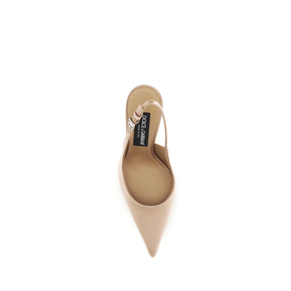 Dolce & Gabbana Beige Silk High Heel Pumps