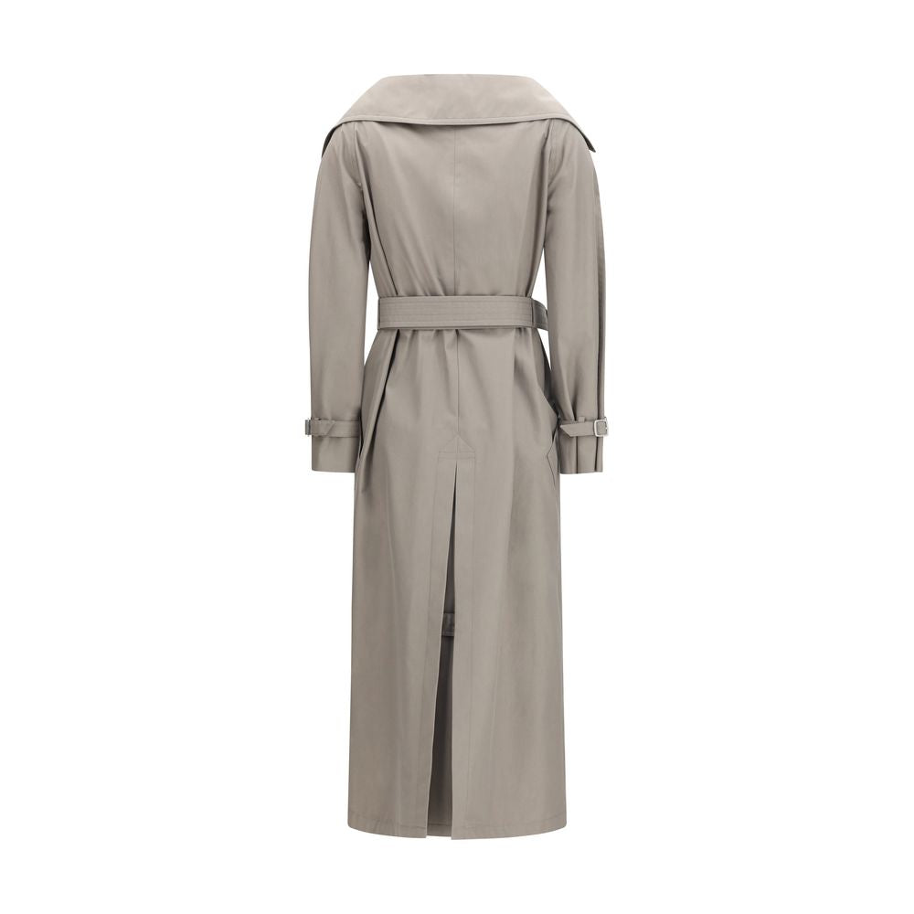 Max Mara Gray Cotton Trench Coat