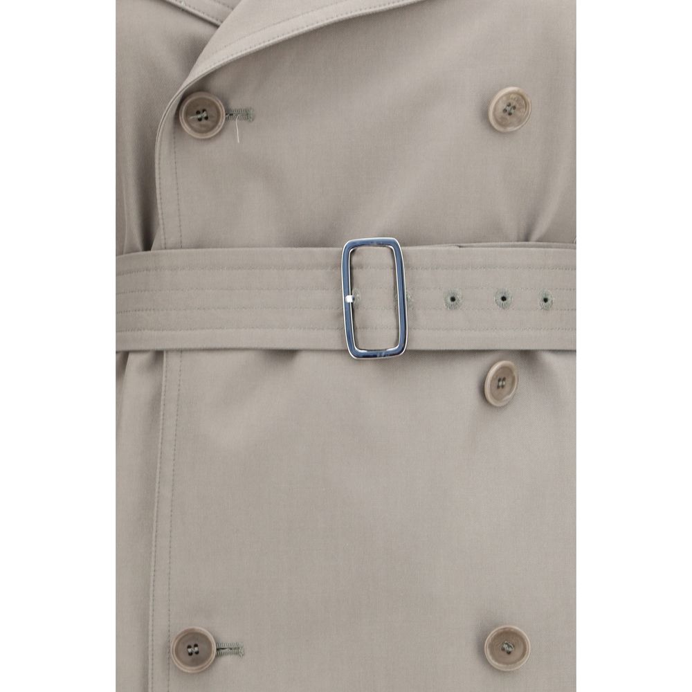 Max Mara Gray Cotton Trench Coat