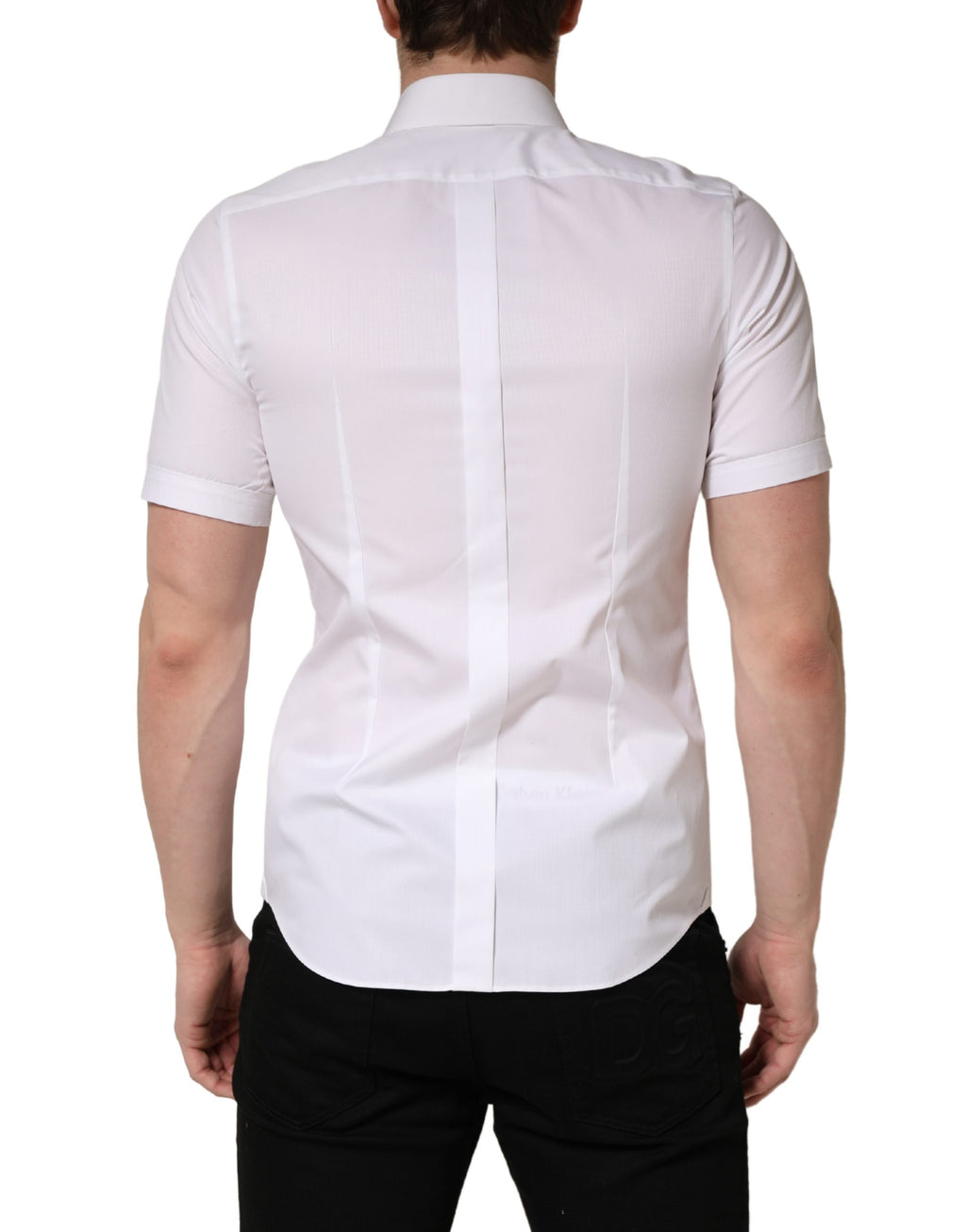 Dolce & Gabbana White Cotton Short Sleeves Button Down Shirt