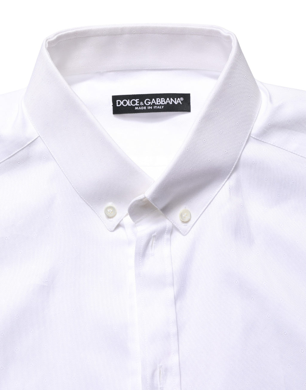 Dolce & Gabbana White Cotton Short Sleeves Button Down Shirt