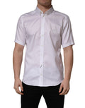 Dolce & Gabbana White Cotton Short Sleeves Button Down Shirt