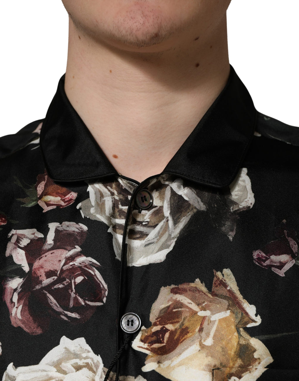 Dolce & Gabbana Black Floral Print Long Sleeves Casual Shirt