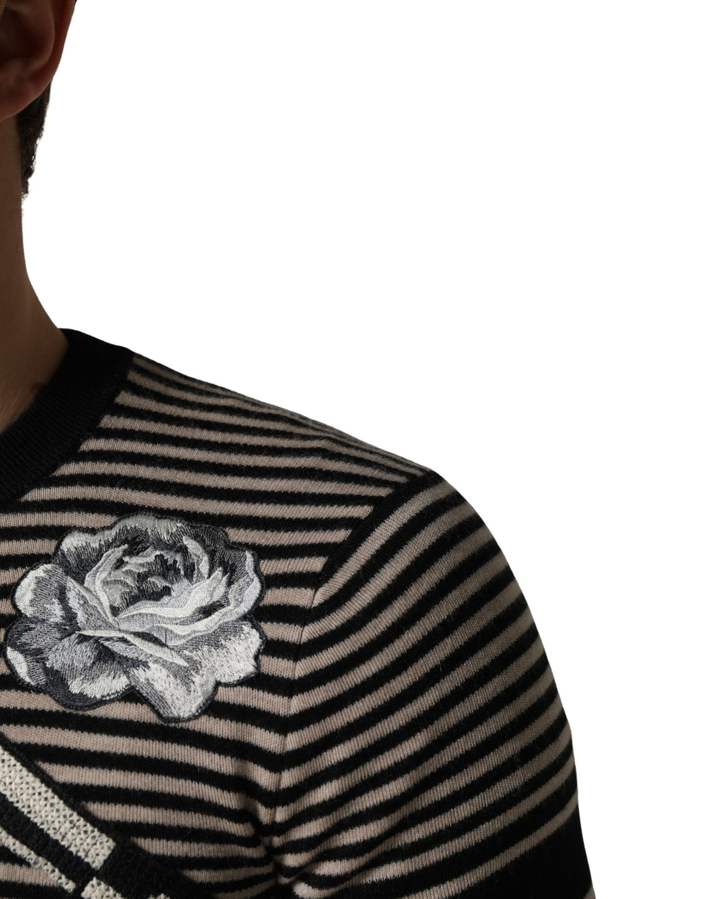 Dolce & Gabbana Multicolor Cashmere Striped CrewNeck Sweater