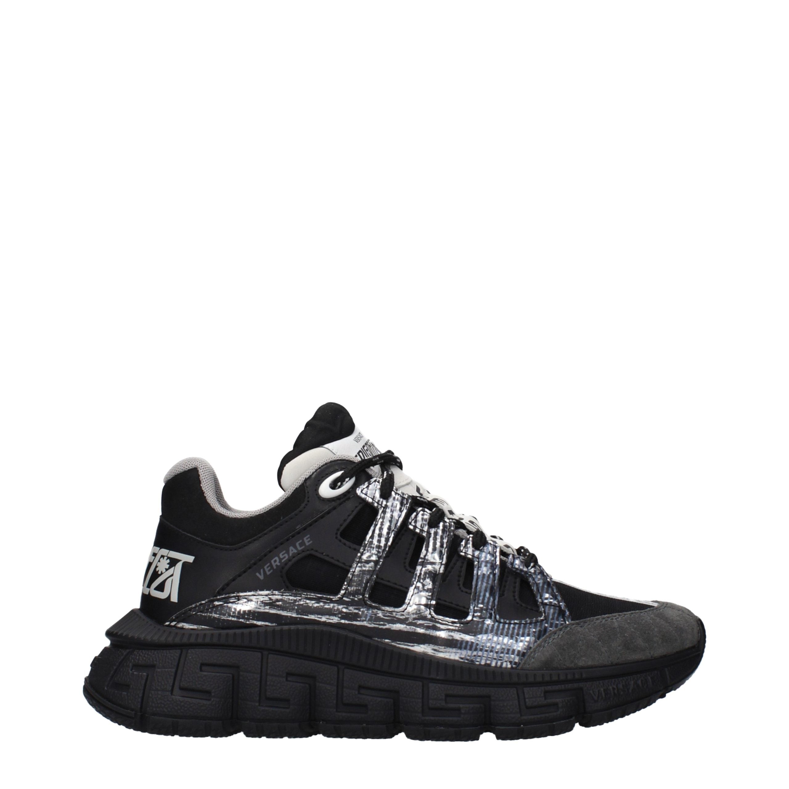 Versace Black Fabric Athletic Sneakers
