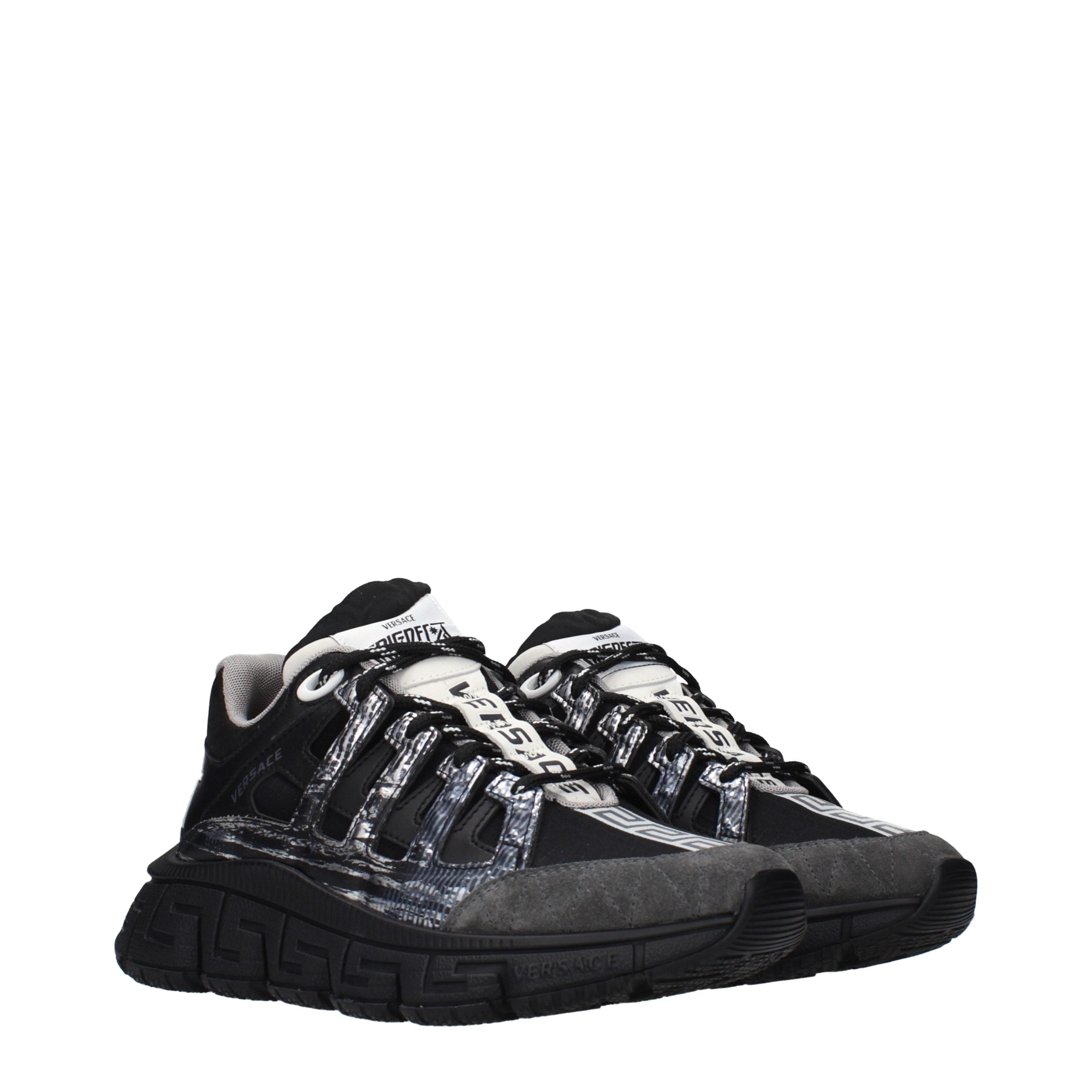 Versace Black Fabric Athletic Sneakers