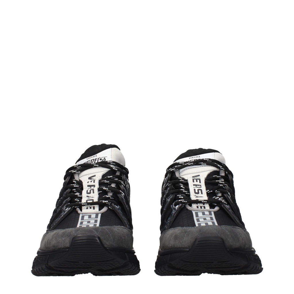 Versace Black Fabric Athletic Sneakers