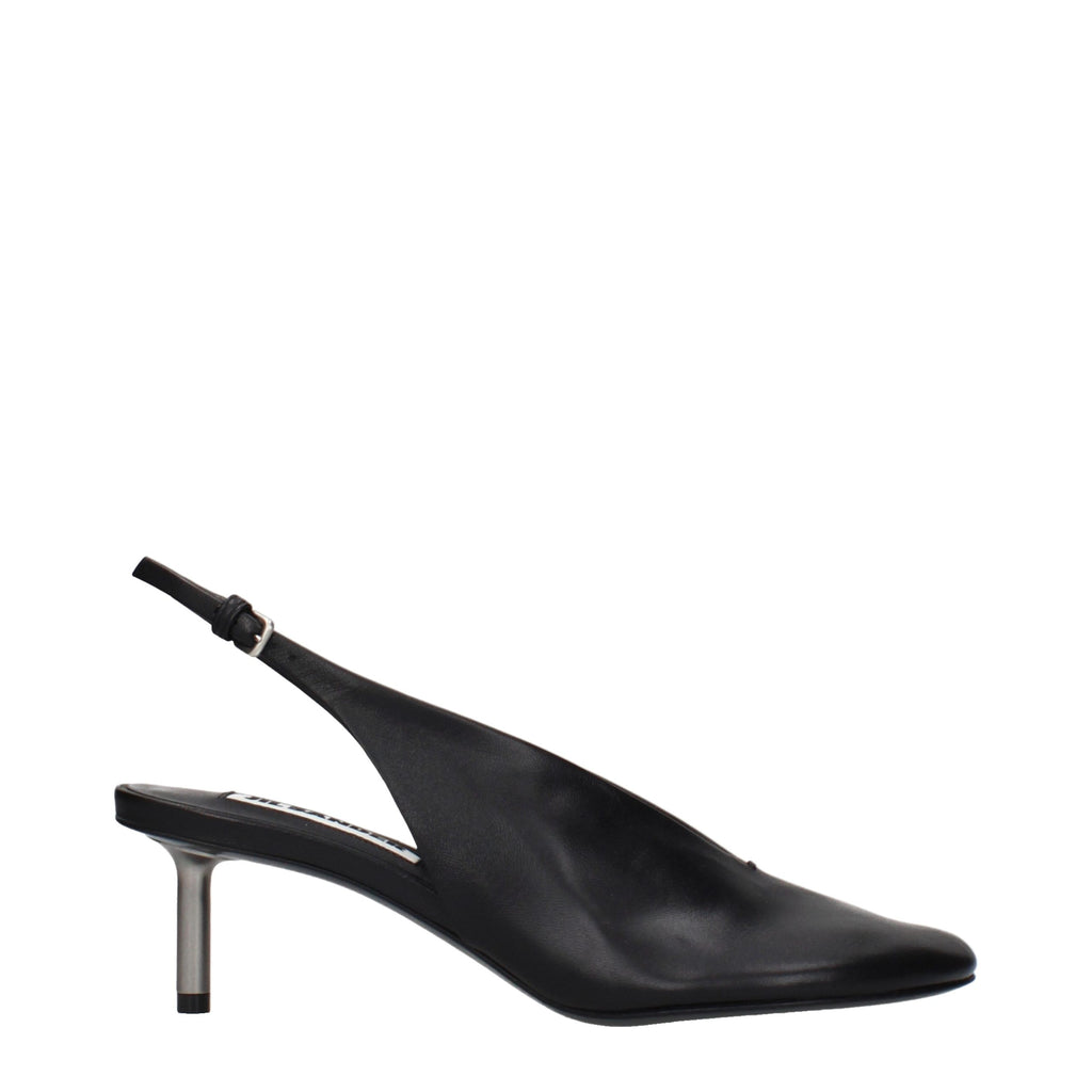 Jil Sander Black Leather High Heel Pumps
