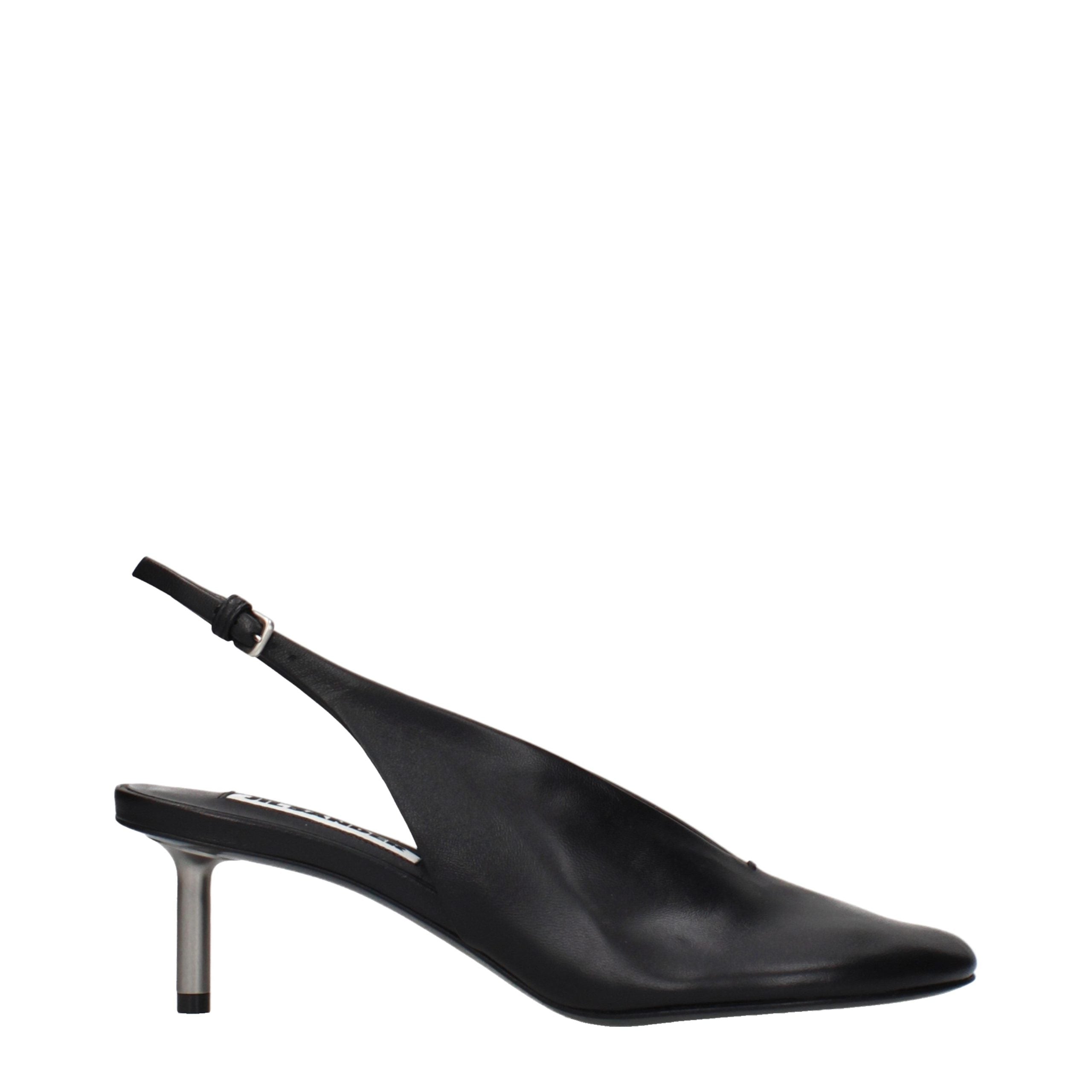 Jil Sander Black Leather High Heel Pumps