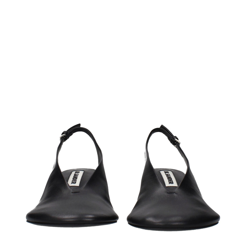 Jil Sander Black Leather High Heel Pumps