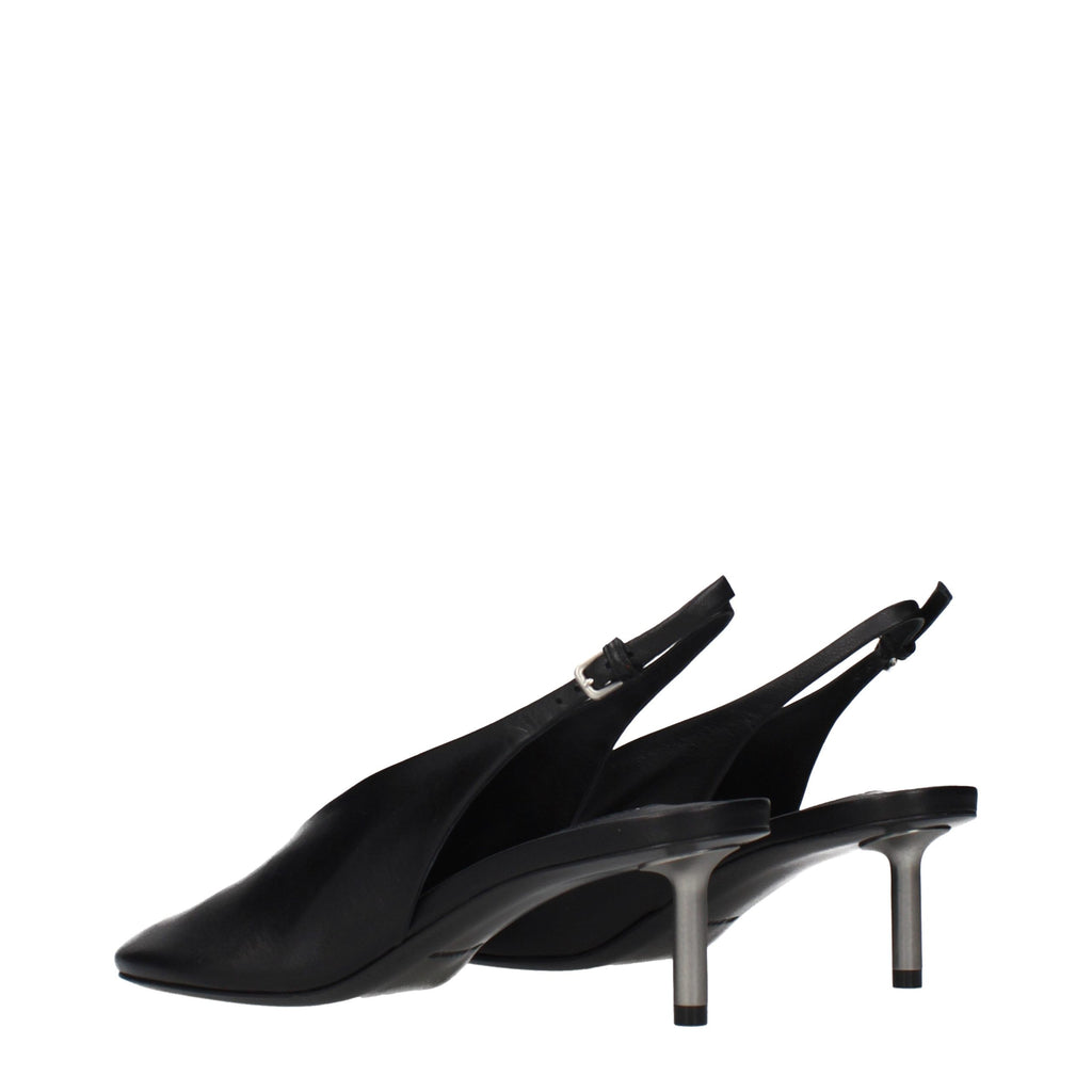 Jil Sander Black Leather High Heel Pumps