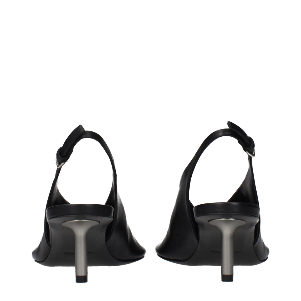 Jil Sander Black Leather High Heel Pumps
