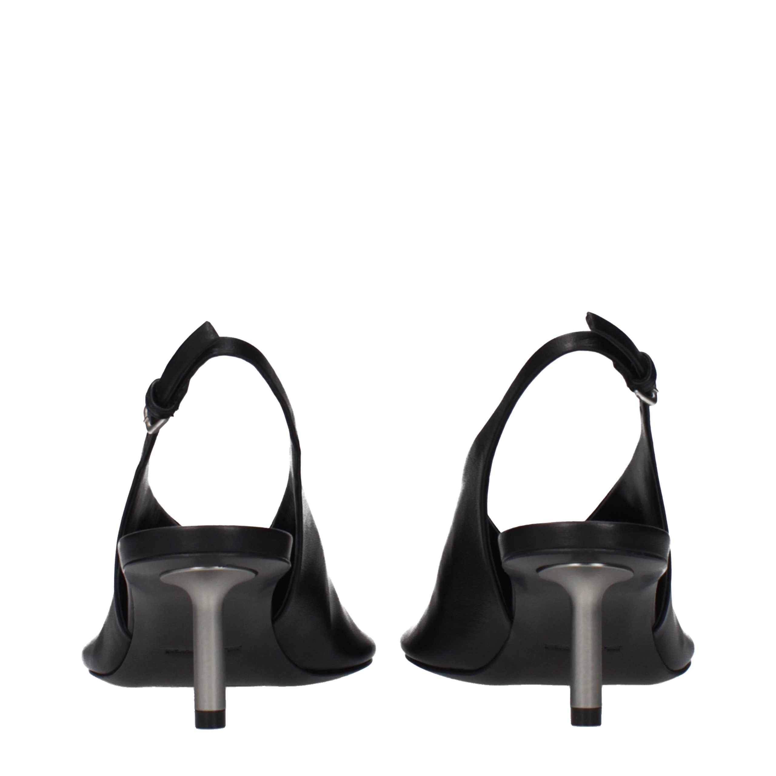 Jil Sander Black Leather High Heel Pumps