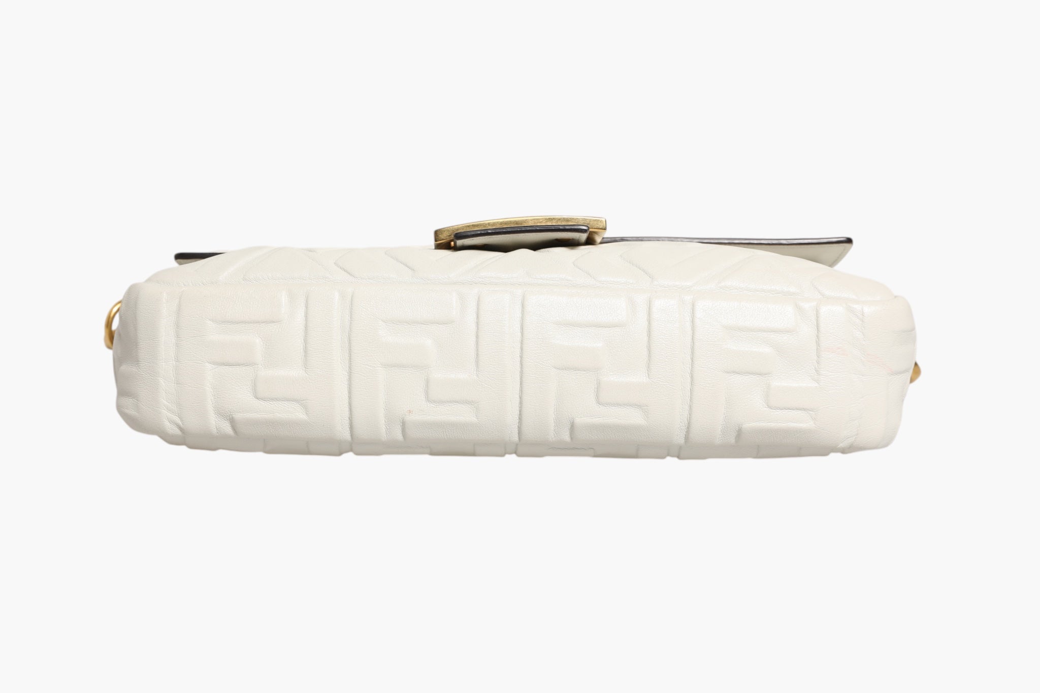 Fendi FF Embossed Baguette Nappa Leather Bag
