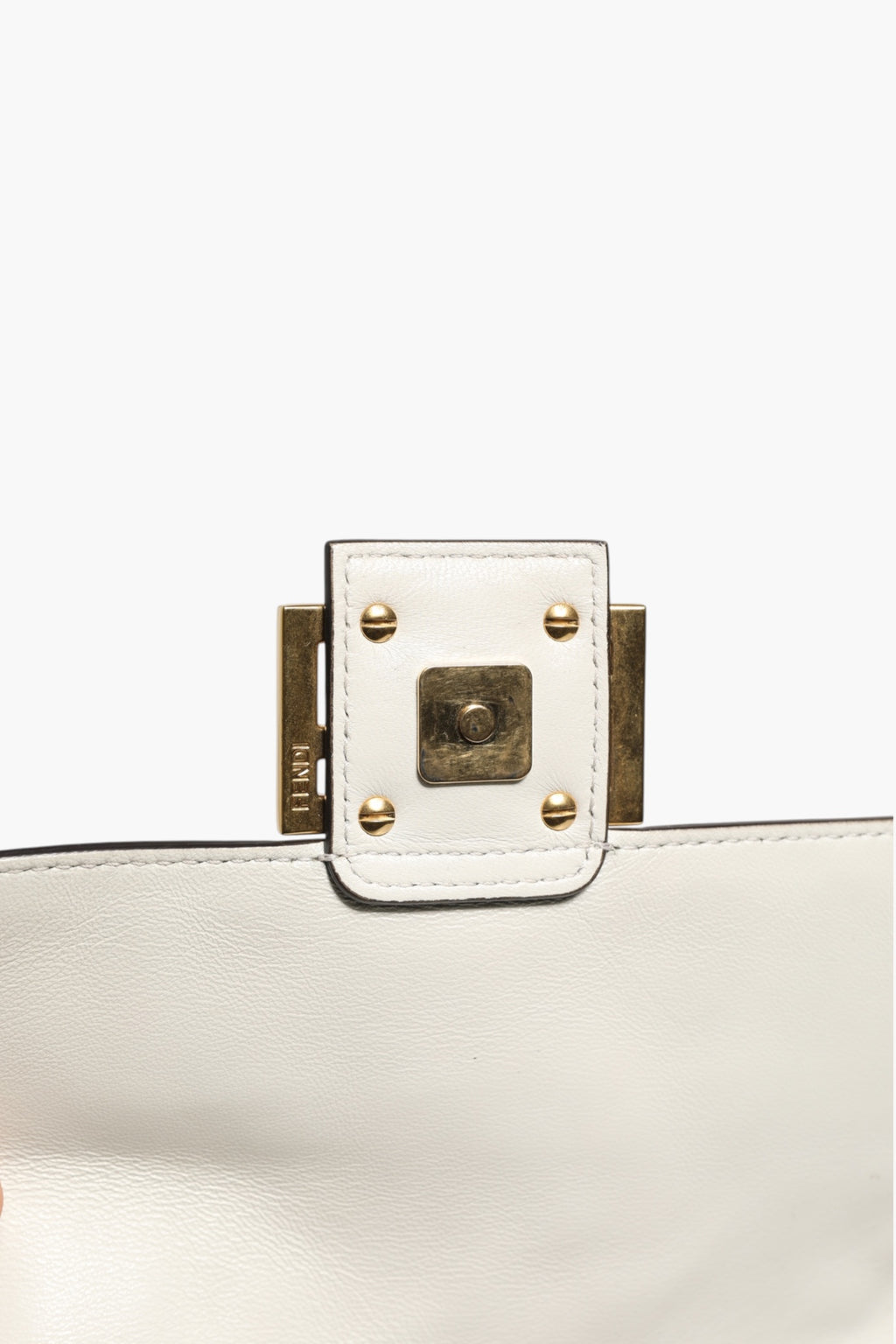 Fendi FF Embossed Baguette Nappa Leather Bag