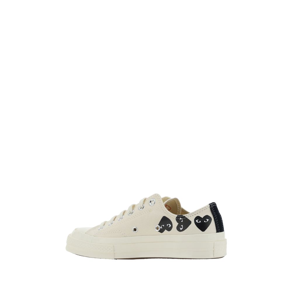 Comme Des Garçons Play x Converse White Canvas Low Top Sneakers