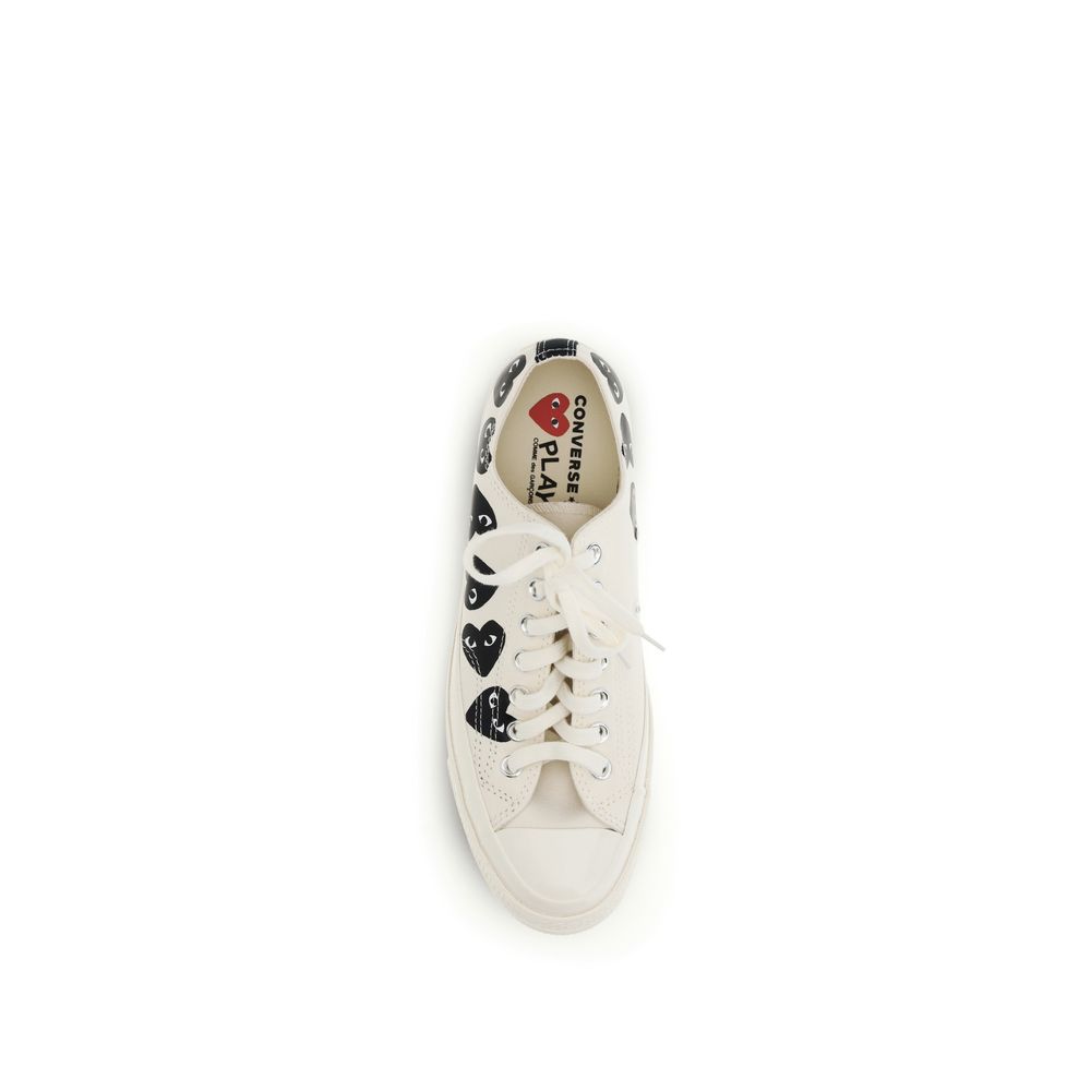 Comme Des Garçons Play x Converse White Canvas Low Top Sneakers