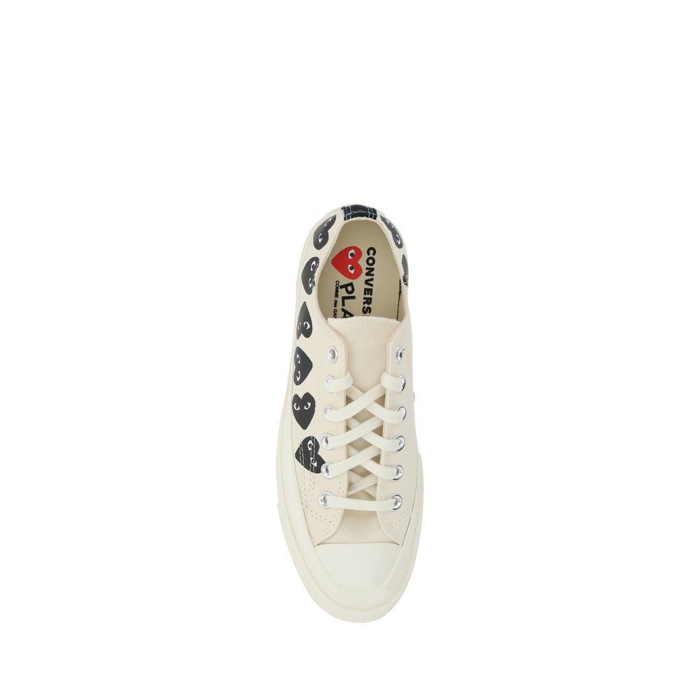 Comme Des Garçons Play x Converse White Canvas Low Top Sneakers