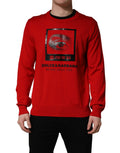 Dolce & Gabbana Red Eye Print Crew Neck Pullover Sweater
