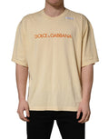 Dolce & Gabbana Yellow Logo Print Cotton Crew Neck T-shirt